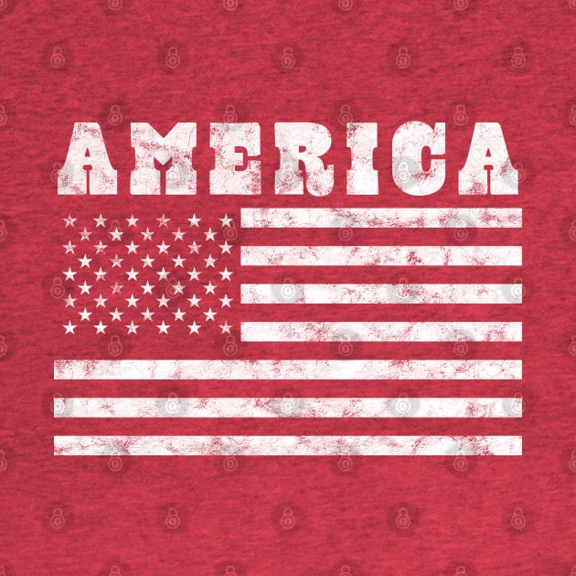 American Flag Retro Vintage Distressed by OrangeMonkeyArt